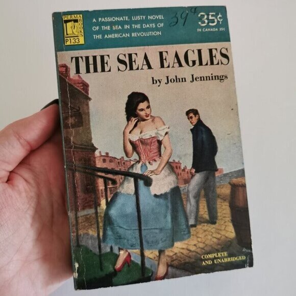 1951 The Sea Eagles Book Vintage Pulp Romance Navy Permabooks P133 American Rev - Picture 1 of 10